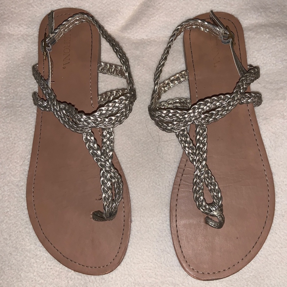 Gold Braided Sandals